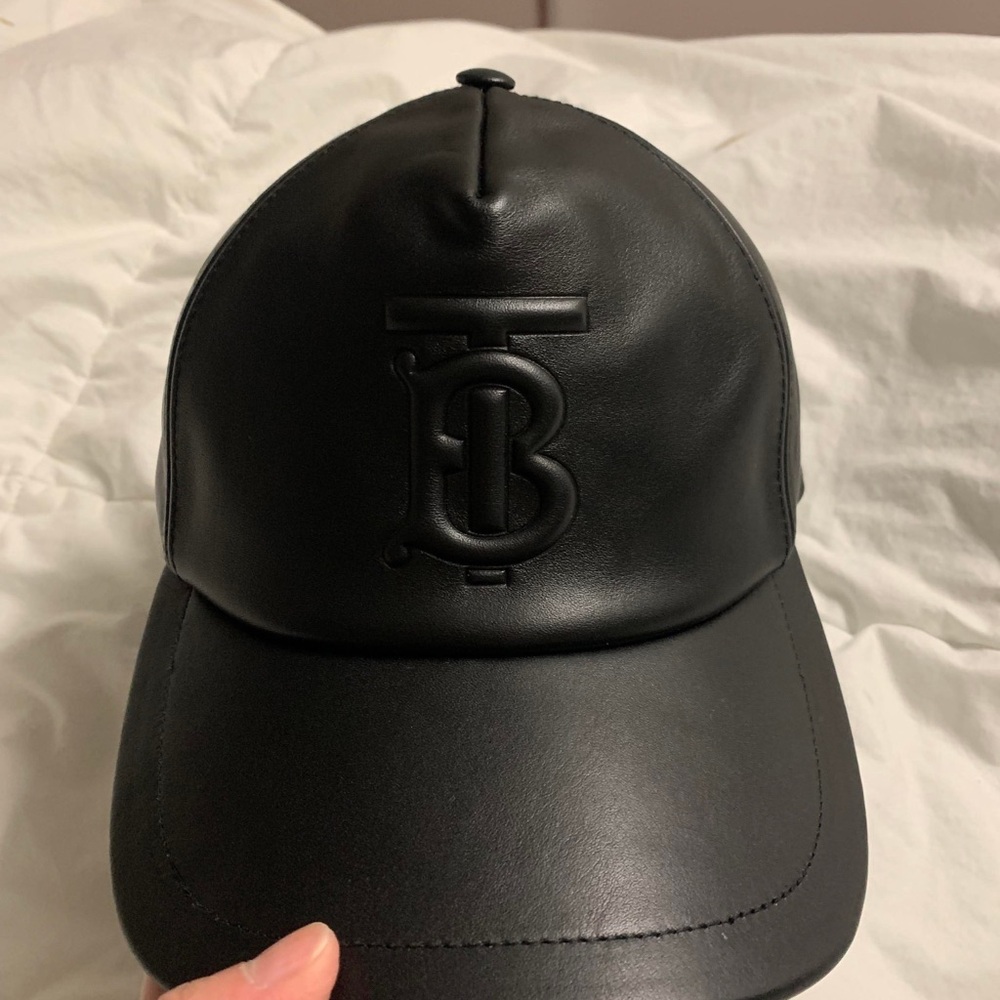 Burberry Black Leather Hat